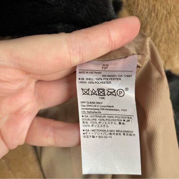 Banana Republic Faux Fur Chevron Long Coat XS NWT - Picture 10 of 10